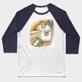 Mrs. Rabbit Prepares Dinner While Peter Recovers - Beatrix Potter Baseball T-Shirt